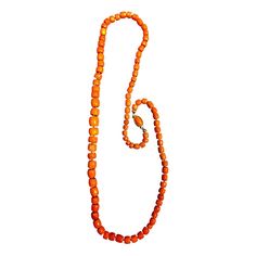 The necklace is a beautifully crafted example of faceted kegs of Sicilian coral beads. the weight is 97 grams Traditional Orange Single Strand Jewelry, Orange Beaded Necklace With Large Red Coral Beads, Orange Red Coral Beaded Necklaces With Large Beads, Orange Red Coral Beaded Necklace With Large Beads, Red Coral Necklaces With Round Faceted Beads, Faceted Red Coral Necklace, Red Coral Necklace With Faceted Beads, Orange Faceted Oval Beads, Orange Faceted Beads