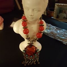 Lovely Bohemian Chunky Style Necklace. Light Weight. Lots Of Details. Red Bohemian Decorative Jewelry, Chunky Jewelry, Style Necklace, Red Gold, Lady In Red, Pretty Outfits, Womens Jewelry Necklace, Fashion Jewelry, Jewelry Necklaces