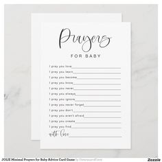 a baby shower game with the words pugs for baby written in cursive font