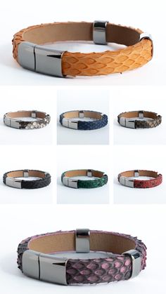 Discover the elegance of our Real Python Leather Bracelet, a unique piece of handmade jewelry designed for women who appreciate luxury and style. Crafted from high-quality python leather, this bracelet offers a stunning, exotic look that complements any outfit. Perfect for casual wear or special occasions, it makes an excellent gift for birthdays, anniversaries, or just because Genuine Python Leather: High-quality, ethically sourced leather for a luxurious feel. Handmade Design: Each bracelet is Python Skin, Stylish Bracelet, Handmade Jewelry Designs, Elegant Accessories, Handmade Design, Leather Band, Charm Bracelets, Python, Snake Skin