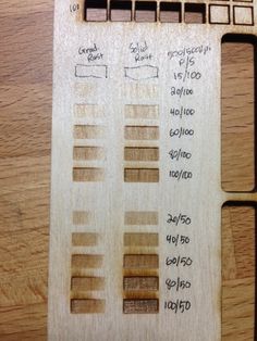 a wooden cutting board with different types of wood