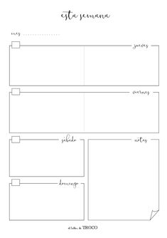 the printable planner is shown in black and white, with notes attached to it