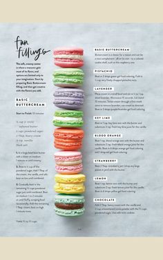 an image of colorful macaroons stacked on top of each other with the words fun things written above them