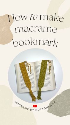 Macrame bookmark boho style. Mustard bookmark with wooden beads on the open book Macrame Heart Bookmark, Macrame Embroidery Floss, Macrame Book Mark Diy, Macrame Bookmarks Diy, Macrame Bookmark Pattern, Macrame Bookmark Diy Easy, Diy Easy Bookmarks, Easy Macrame Gifts