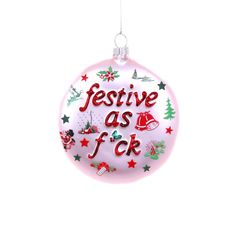 pink-festive-as-fuck-ornament-cody-foster-christmas-nsfw Cake Sparklers, Holiday Party Themes, Candle Topper, Balloon Kits, Food Ornaments, Uncommon Goods, Birthday Cake With Candles, Nordic Christmas, Candle Cake