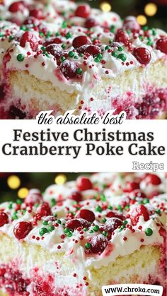 the best festive christmas cranberry poke cake