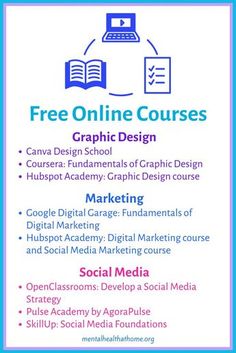 a poster with the words free online courses