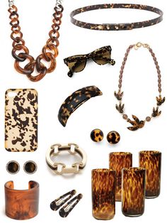 Tortoiseshell Accessories, Tortoise Accessories, My Wish List, Studs Gold, Paris Mode, Soft Spot, Bird Necklace, Printed Jewelry