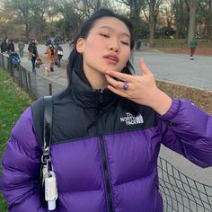 The North Face 1996 Retro Nuptse Puffer Jacket in Purple Purple North Face Vest, North Face Puffer Jacket Outfit Women, North Face Puffer Jacket Purple, Puffer Jacket Outfit Women, Purple North Face Jacket, Purple North Face