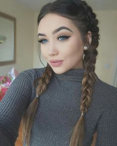 That winged eyeliner is Dutch Braid Hairstyles, Dutch Braids, Hidden Treasure, Braids Hair, Braid In Hair Extensions, Dutch Braid, Braid Styles, Beauty Inspiration, Hair Goals