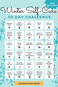 Pin on Self-Care Winter Challenge Ideas, Winter Self Care Challenge, 30 Day Challenge Ideas Fun, Christmas Self Care, Winter Challenge, Winter Self Care, 30 Days Challenge, Self Care Challenge