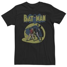 Show off your personal style with this men's DC Comics Batman Vintage Spotlight Tee. Show off your personal style with this men's DC Comics Batman Vintage Spotlight Tee.  Short sleeveFABRIC & CARE Machine wash Cotton, polyester Imported Size: L Tall. Color: Black. Gender: male. Age Group: adult. Pattern: Graphic. Vintage Spotlight, Batman Outfits, Silly Clothes, Batman Shirt, Batman T Shirt, Batman And Robin, Black Graphic Tees, Graphic Tees Vintage, Graphic Tee Design