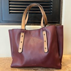 -New Without Tags -Burgundy Color -Triple Compartment -Vegan Leather -Measurements: -Length: 17” -Width: Approximately 7-8” -Height: 10” Burgundy Satchel Shoulder Bag For On-the-go, Burgundy Tote Bags For On-the-go, Burgundy Bag With Removable Pouch For On-the-go, Casual Burgundy Rectangular Satchel, Burgundy Satchel Shoulder Bag For Daily Use, Burgundy Satchel With Adjustable Strap For On-the-go, Burgundy Shoulder Bag With Adjustable Strap For Daily Use, Casual Burgundy Shoulder Bag For Everyday Use, Burgundy Double Handle Shopping Bags