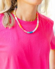 Summer Staple Necklace – Erin McDermott Jewelry Staple Necklace, Color Burst, Instagram Gift, Gold Statement Necklace, Jewelry Studio, Resin Necklace, Teardrop Necklace, Boutique Accessories, Summer Staples