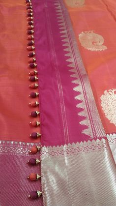 Kuchullu For Pattu Saree, Kongulu Designs, Simple Kuchu Designs Saree, Draped Blouse Pattern, Beaded Tassels Diy, Tassels Tutorials