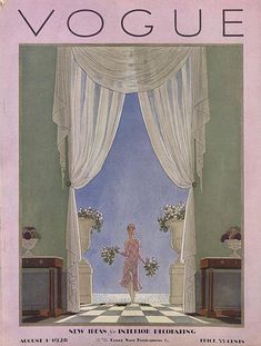 a magazine cover with a woman standing in front of a window