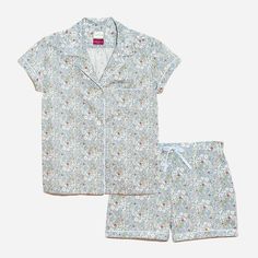 Liberty Print Floral Cotton Classic Short PJ Set – The Sleep Code Affordable Cute Short Sleeve Sleepwear, Cheap Short Sleeve Sleep Sets, Pj Sets Size 2, Affordable Short Sleeve Sleep Sets, Cheap Printed Short Sleeve Sleepwear, Cheap Playful Short Sleeve Sleepwear, Pj Sets Size 2 Floral, Summer Sleepwear With Camp Collar For Loungewear, Summer Camp Collar Sleepwear For Loungewear