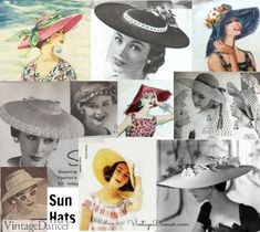 1950s Womens Hats by Style 1950s Sun Hat, 50s Hats Women, 1950s Hats For Women, Suburbia Aesthetic, 50s Hats, Vintage Outfits Winter