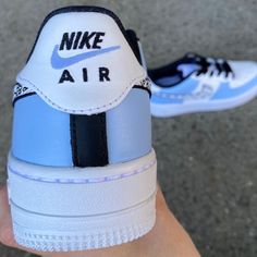 These unique hand painted Nike Air Force 1's are for sale on my etsy shop! Blue Custom Artwork Sneakers, Blue Customizable Sporty Sneakers, Sporty Customizable Blue Sneakers, Customizable Sporty Blue Sneakers, Blue Casual Custom Sneakers, Blue Custom Sneakers With Rubber Sole, Custom Blue Sneakers With Rubber Sole, Blue Waterproof Custom Sneakers For Sports, Custom Blue Sneakers