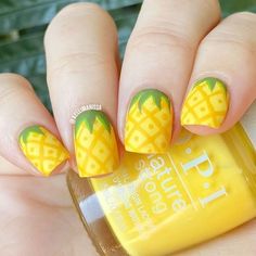 pineapple nails @cocolili8337 Nail Art Pineapple, Pineapple Nail Design, Mango Nails, Pineapple Nail Art, Gell Nails, Cowboy Nails, Pineapple Nails, Painting Nails, American Snacks