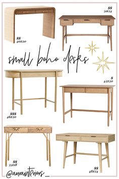 the different types of small desks and tables are shown in this guide for beginners