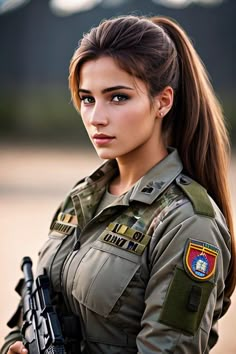 Military Female, Female Army Soldier, Make Up Diy, Idf Women, Army Girls, Female Pilot, Portrait Photography Women, Army Women, Military Girl