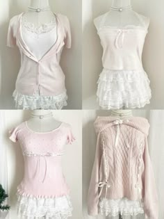 Shojo Girl Outfit, Dollette Outfits, Shoujo Outfits, Dollcore Outfits, Kawaii Outfit Ideas, The Cardigans, Girlboss Fashion