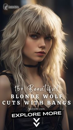 Unveil the brilliance of a Pure Diamond Blonde Long Wolf Cut with Messy Bangs. Click to explore more such radiant and trendy hairstyles! Brunette Beach Waves, Messy Bangs, Long Wolf Cut, Summer Hair Color Ideas, Medium Blonde Hair, Thick Hair Styles Medium, Hair Tips Video