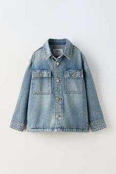 DENIM OVERSHIRT - Blue | ZARA United States Denim Overshirt, Waistcoat Dress, Kids Wardrobe, Cardigan Sweater Dress, Cardigan Sweater Jacket, Anorak Jacket, Leather Shirt, Tshirt Skirt, T Shirt Vest