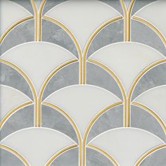 an art deco tile design with gold and grey accents