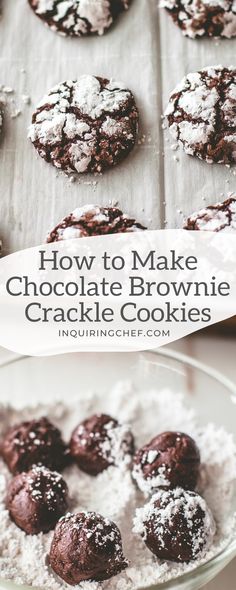 How to Make Chocolate Brownie Crackle Cookies Chocolate Crackle Cookies, Freezer Cookies, Cracked Cookies, Crackle Cookies, Easy Holiday Desserts, Bite Size Cookies, Frozen Cookie Dough, Chocolate Cookie Dough