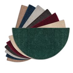 several different colors of carpet on top of each other