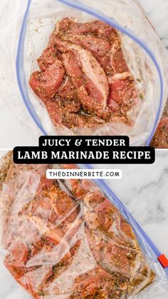 juicy and tender lamb marinade recipe in a plastic bag