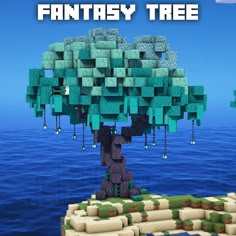 an image of a tree that is in the middle of some water with words fantasy tree on it