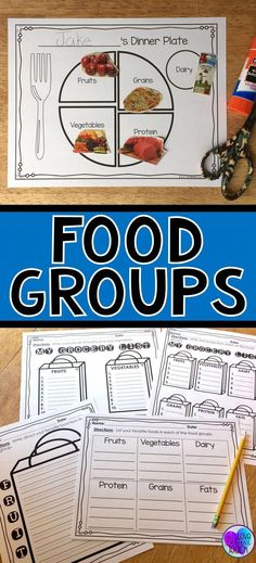 food groups worksheet for students to help them learn the proper and proper words