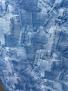 an up close shot of blue jeans with holes in the bottom and sides, as if they were made out of denim fabric