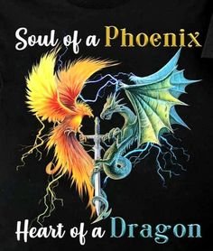 a t - shirt that says soul of a pheonix heart of a dragon