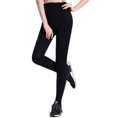 Lianni Black Shape Tights High Stockings Thigh Waist Opaque Pantyhose Knitted Fleece Tights For Women Size One Size Sku: Mc-7266560