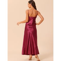 This soft fabric and breathable lounge dress for women is constructed of 100% polyester fabric, comfy, moisture-wicking, breathable, and skin friendly. Featuring maxi length and sleeveless with lace trim design, make you feel cozy all night, and enjoy a comfortable sleep and sweet dream.Great for loungewear, nightwear, sleepwear, home bedroom, daily wear. No matter the cozy bedtime, casual home relaxation, laze afternoon, or comfy bath, the soft and lightweight nightdress can company with you al Red V-neck Slip Dress For Sleep, Sleeveless Dress For Night Occasion, Solid Sleeveless Nightgown For Bedtime, Solid Color Sleeveless Nightgown For Bedtime, Pink Sleeveless Camisole For Night, Sleeveless Camisole For Pajama Party, Red Spaghetti Straps Camisole For Sleep, Solid Sleeveless Camisole For Pajama Party, Red Spaghetti Strap Slip Dress For Night