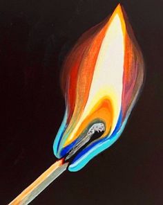 an artistic painting of a match being lit