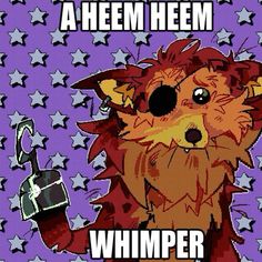 an image of a cartoon animal with stars on it's background and the caption says, what do you call a hem heen? whimer