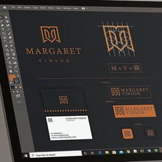 a computer screen with some business logos on it's display panel and the logo for margaret