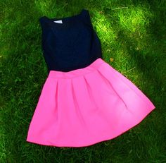 Scuba Skater Skirt- Hot Pink-$42 Digital Economy, Teen Style, The Vision, Ecosystem, Need Love, Playing Dress Up, Preppy Style