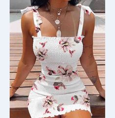 Belted Mini Skirt, Mini Sheath Dress, Women Bodycon Dress, Ruched Bodycon Dress, Pinafore Dress, Black Bodycon Dress, Elegant Floral, Floral Sleeveless, Sleeveless Mini Dress