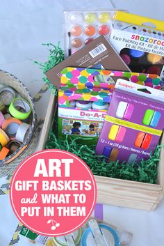 an art gift basket and what to put in them