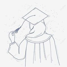 a person in a graduation cap and gown is holding his hand up to the sky