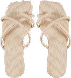 Beige Flip Flops For Beach, Beige Single Toe Strap Flip Flops For The Beach, Beige Flip Flops With Single Toe Strap For Beach, Beige Toe Post Flip Flops, Synthetic Toe Post Sandals, Elegant Strappy Sandals For The Beach, Synthetic Toe Ring Sandals For The Beach, Strappy Toe Ring Sandals For Beach In Spring, Strappy Toe Ring Sandals For Beach Spring Season