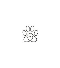 a dog's paw with two hearts in the shape of a heart, on a white background