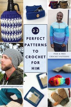 crochet patterns for hats, scarves and purses are featured in this roundup