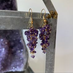 Authentic Amethyst Chips Dangle In These Chandelier Style Fish Hook Earrings. Each Measures About 1.5” In Length And Come In Either Silver Or Gold Plated Fish Hooks. Message Me For Your Choice. Bundle With Other Items For The Best Price And To Save On Shipping. Purple Drop Chandelier Earrings As Gift, Purple Teardrop Chandelier Earrings As Gift, Purple Dangle Chandelier Earrings, Purple Chandelier Earrings With Ear Wire As A Gift, Purple Wire Wrapped Chandelier Drop Earrings, Purple Gemstone Chandelier Earrings For Gift, Lavender Dangle Crystal Earrings, Purple Dangling Beads Crystal Drop Earrings, Purple Drop Crystal Earrings With Dangling Beads